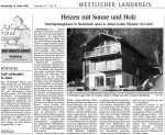 Artikel aus dem Starnberger Merkur vom 19.01.2006 – Neubau Ökohaus Steinebach