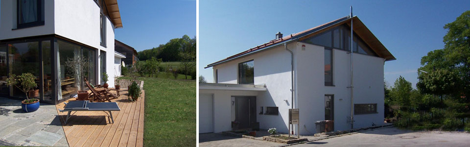 Terrasse / Ansicht Nordost – Neubau Einfamilienhaus in Steinebach