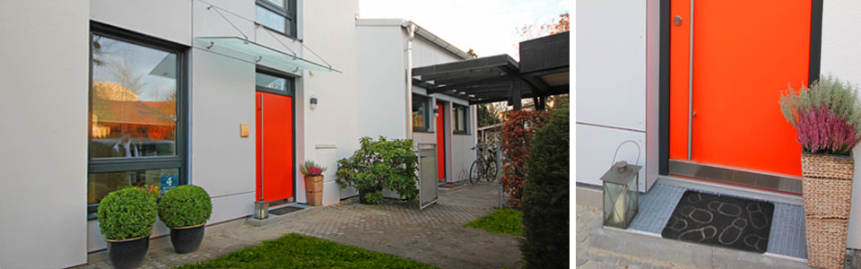 a1406 – Sanierung Reihenendhaus in München-Denning: Straßenansicht nach Sanierung Straßenansicht nach Sanierung – Sanierung Reihenendhaus in München-Denning