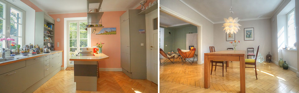 Küche / Esszimmer – Umbau und Sanierung historische Doppelhaushälfte in München-Harlaching